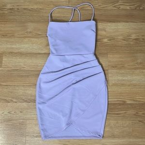 purple windsor lace up back mini dress